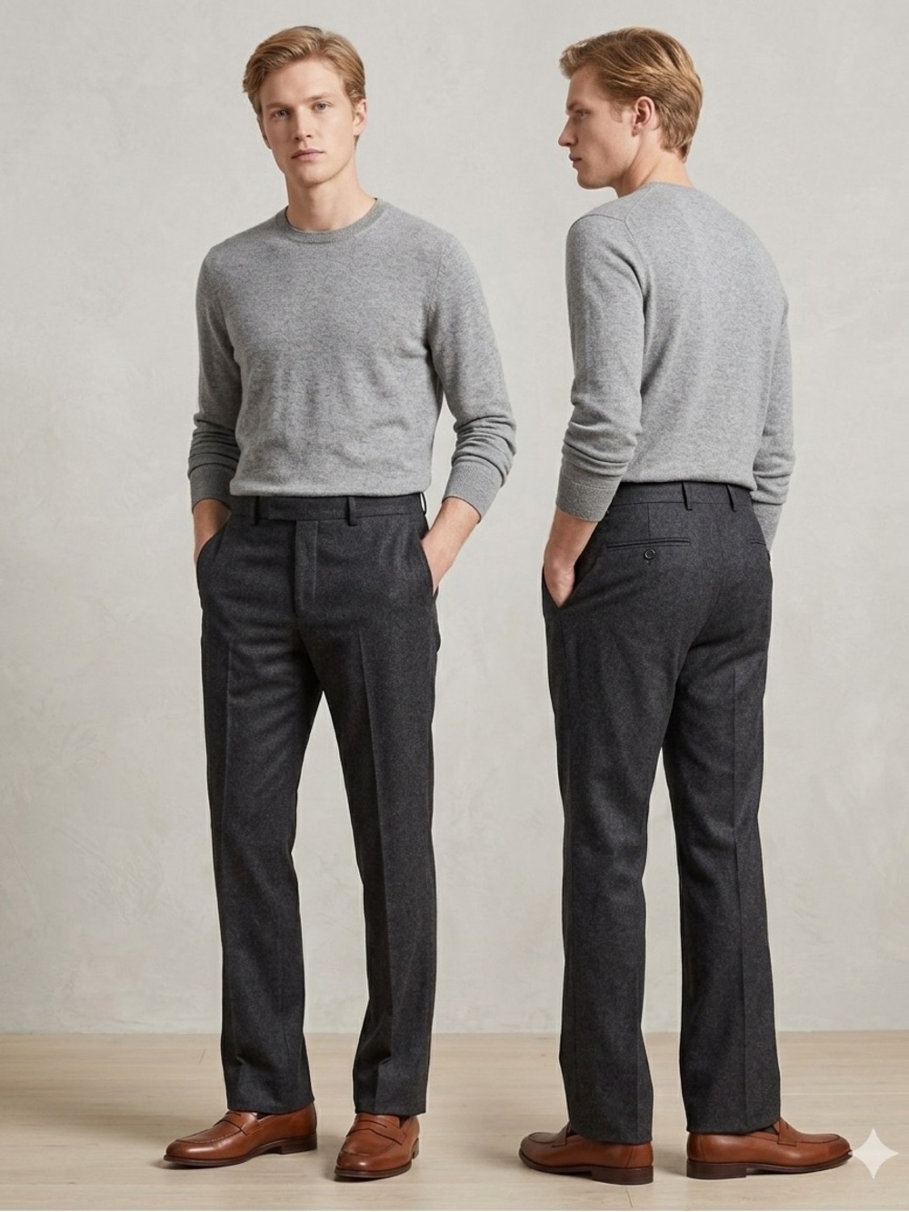 Macy's Black Wool-Cashmere Trousers